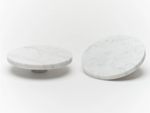 ORA - Carrara marble door handle _ Lo & Co Interiors